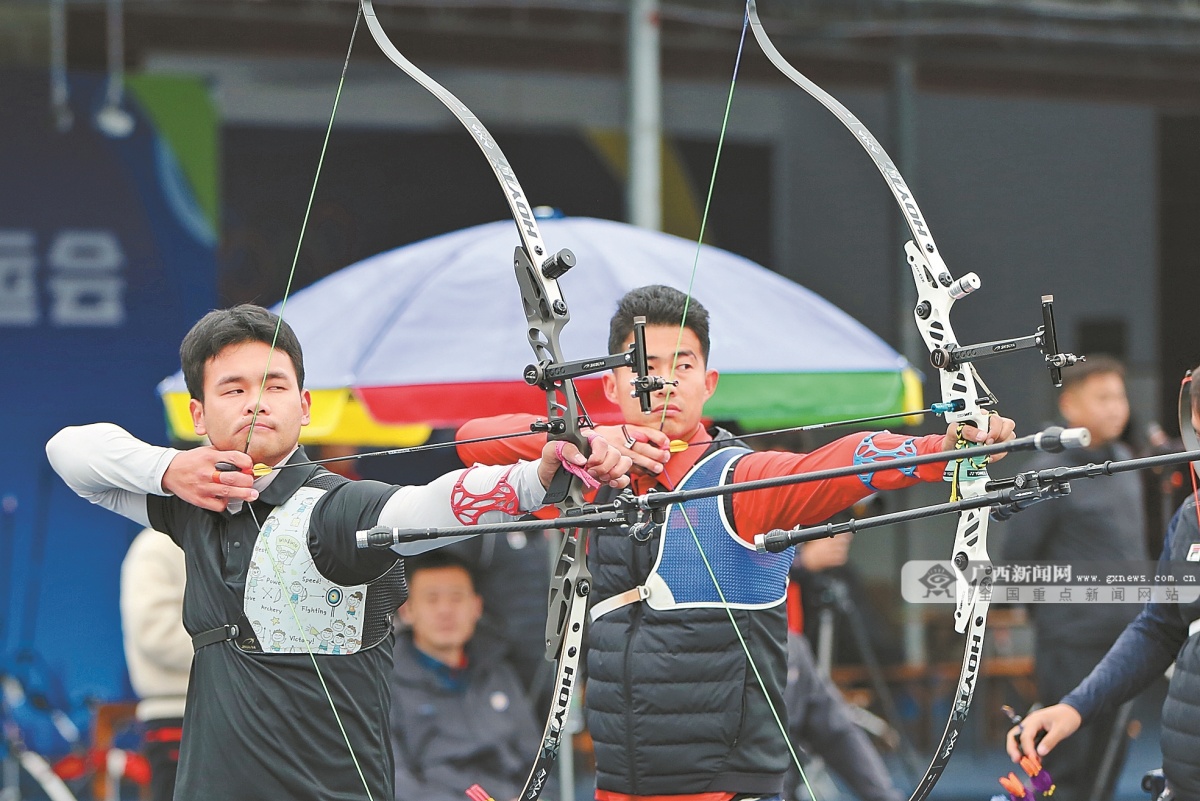 天博与国家射击射箭队同场训练 广西健儿厉兵秣马(图2)