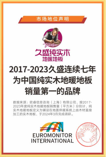 天博体育官方平台入口解密“久盛纯实木地暖地板连续7年全国销量占据市场主要地位”—(图1)