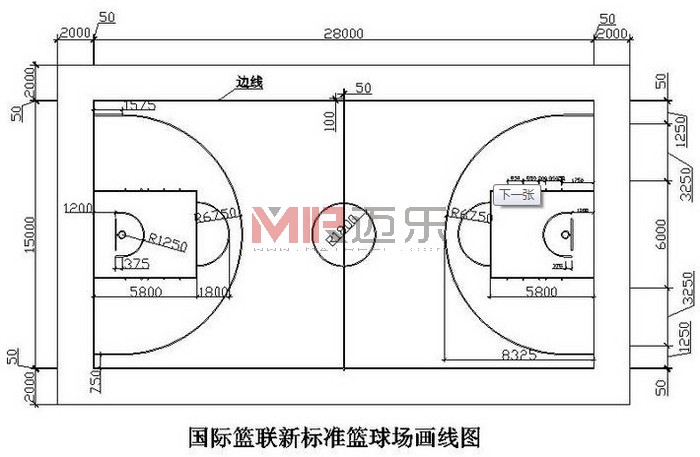 天博硅PU等塑胶篮球场地标准尺寸图规格种类运动地面面层材料施工方案(图2)