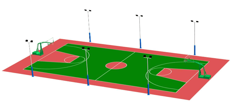 天博硅PU等塑胶篮球场地标准尺寸图规格种类运动地面面层材料施工方案(图9)
